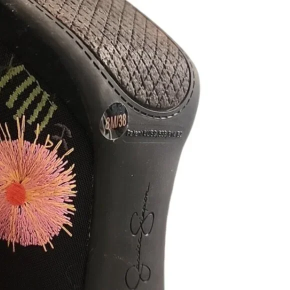 JESSICA SIMPSON Pascal Peeptoe Booties 8 Boots Boho Embroidered Stiletto Heels - Picture 12 of 15